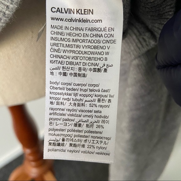 Calvin Klein M poncho cape cloak grey jumper knit - Picture 5 of 13